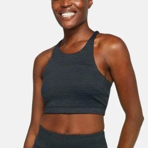 Outdoor Voices Night Black/Blue Techsweat Crop Top Bra Sz Small